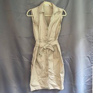 Calvin Klein sleeveless belted shirt dress